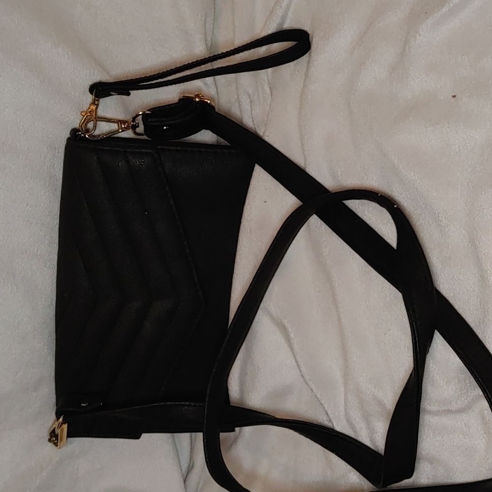 Black wallet on a chain/wristlet